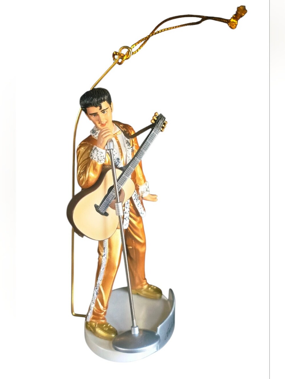 Kurt Adler Elvis Presley Gold Suit Guitar Microphone Christmas Ornament 3.5" - Picture 2 of 7